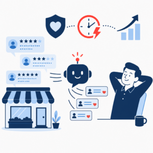 implementi.ai-Produktbild v2 – KI-Antworten auf Bewertungen bei Google My Business