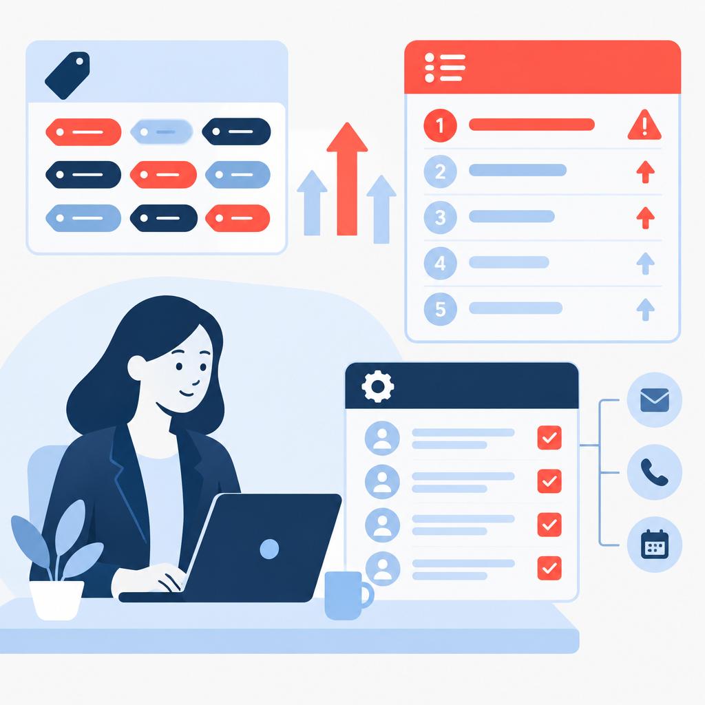 Illustration des analyses structurées, des causes de perte classées par ordre de priorité et des tâches CRM automatisées, représentant le résultat ' après '.